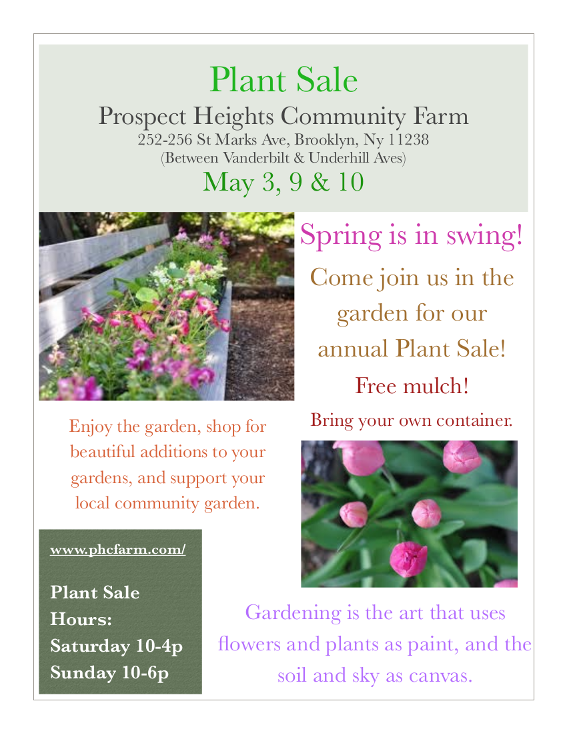 2015 Plant Sale flyer